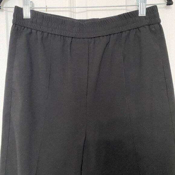 FRANK AND OAK BLACK WOOL BLEND ALICE STRAIGHT ELASTIC WAIST PULL ON PANTS - 6 - Picture 3 of 8